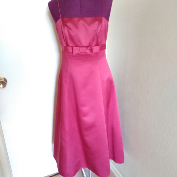 Candy Apple Tea- length bridesmaid dress - Picture 1 of 4